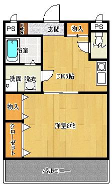 リベルテ(1DK/3階)の間取り写真