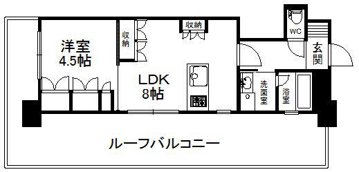 サンロージュ薬院駅前(1LDK/7階)の間取り写真