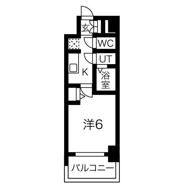 メイクス今池02(1K/5階)の間取り写真