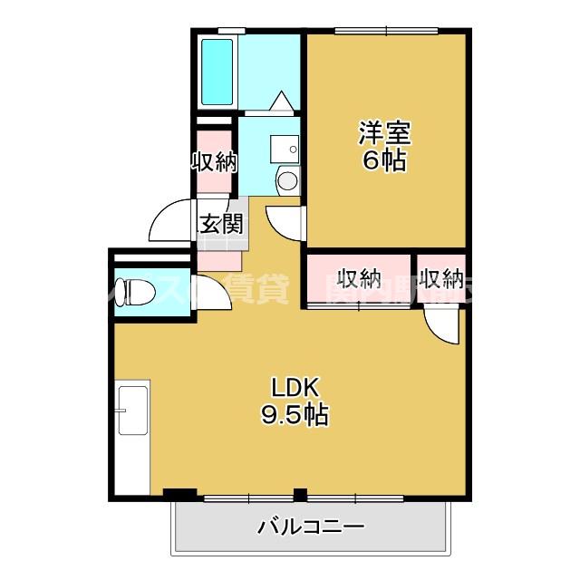 サンライフ・ビラージュA(1LDK/1階)の間取り写真