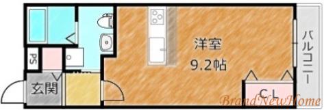 TKアンバーコート宿院(ワンルーム/4階)の間取り写真