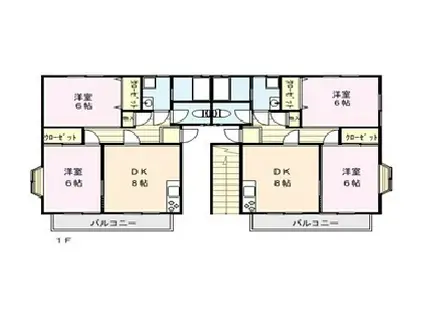 シティハウスジュリII(2DK/2階)の間取り写真