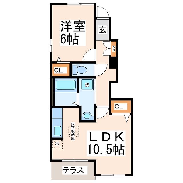 クレバーレンドA・B・C(1LDK/1階)の間取り写真