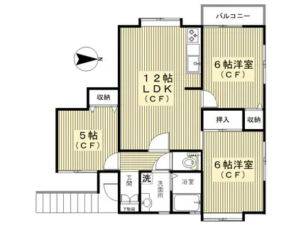 ストークハイツ中島(3LDK/2階)の間取り写真