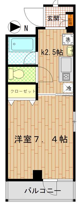 櫻ハイツ(1K/3階)の間取り写真