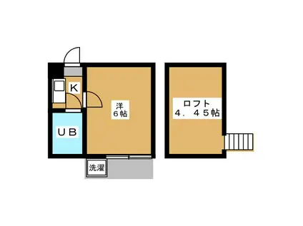 パレロワイヤル船橋(1K/1階)の間取り写真