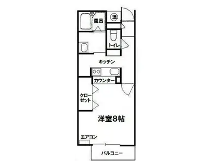 メープルあや 206(1K/2階)の間取り写真