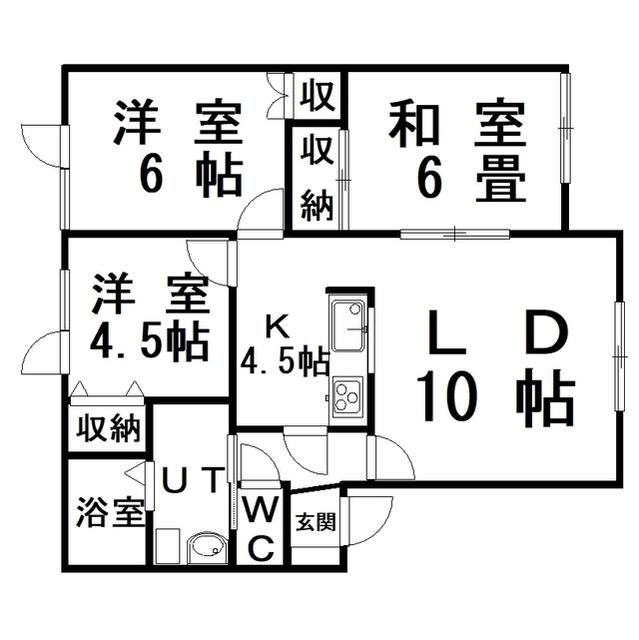 レジデンスTAM(3LDK/1階)の間取り写真