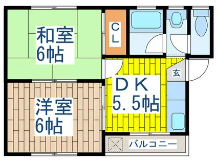 メゾン永野(2DK/2階)の間取り写真