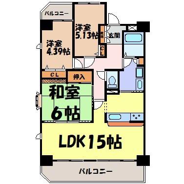 ロジェ千種(3LDK/13階)の間取り写真