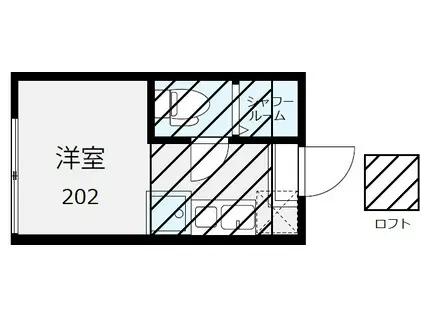 グランドボックス大泉学園(ワンルーム/2階)の間取り写真