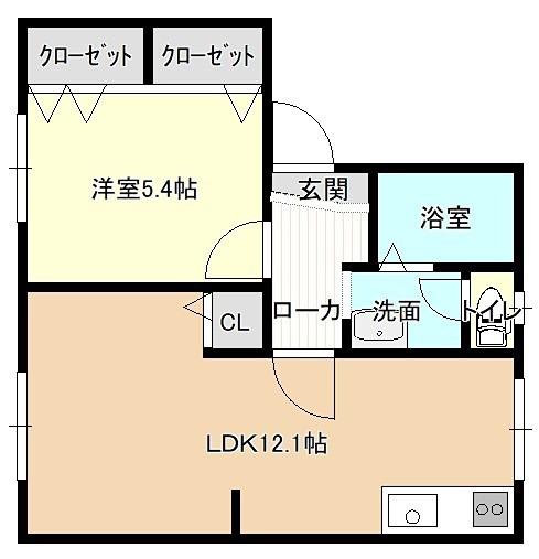 メゾンにしざわ(1LDK/1階)の間取り写真