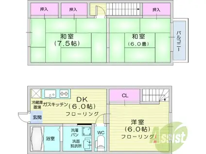 コーポエム(3DK/1階)の間取り写真