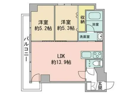 アルファスクエア南4条東(2LDK/6階)の間取り写真