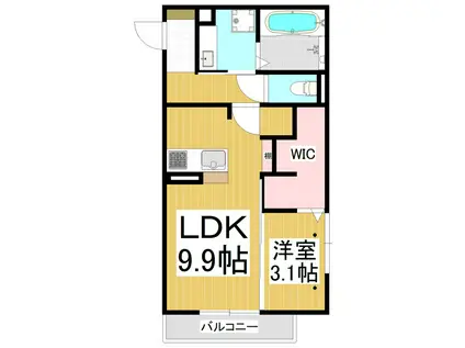 リュエル(1LDK/1階)の間取り写真