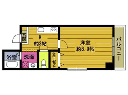 グランハイツ都(1K/3階)の間取り写真