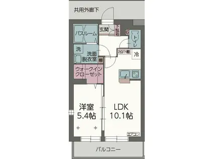 ウェスタ アザレア(1LDK/1階)の間取り写真