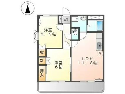 コンフォールパレス(2LDK/3階)の間取り写真