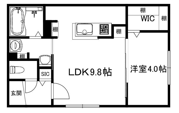ブランシャール宮の森DX(1LDK/3階)の間取り写真