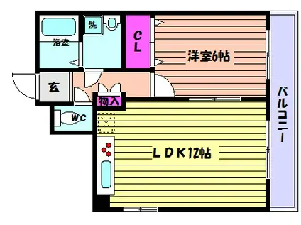 ウェブハウス魚崎(1LDK/3階)の間取り写真