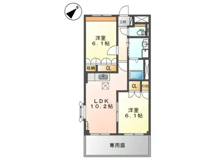 シファー(2LDK/1階)の間取り写真