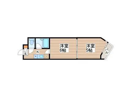 バリュー大和町(2K/4階)の間取り写真