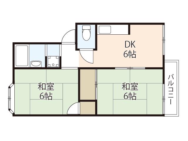 メゾン井口台(2DK/2階)の間取り写真