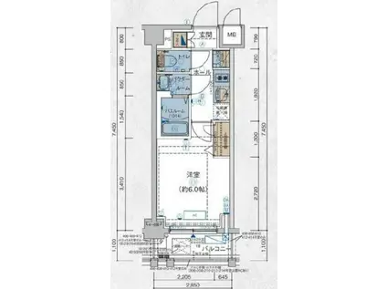 エステムコート立川ノースプレミア(1K/3階)の間取り写真