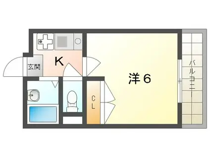 ソレイユ三ツ島(1K/3階)の間取り写真