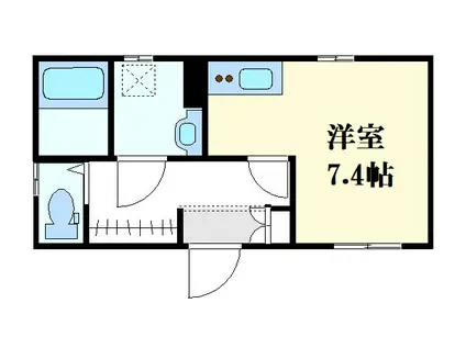 FLEUR若菜町(ワンルーム/3階)の間取り写真