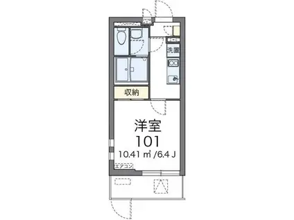 クレイノシャルム(1K/2階)の間取り写真