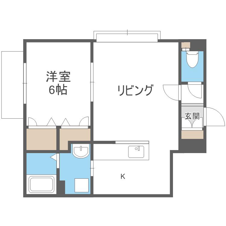 CERVINIA(1LDK/1階)の間取り写真