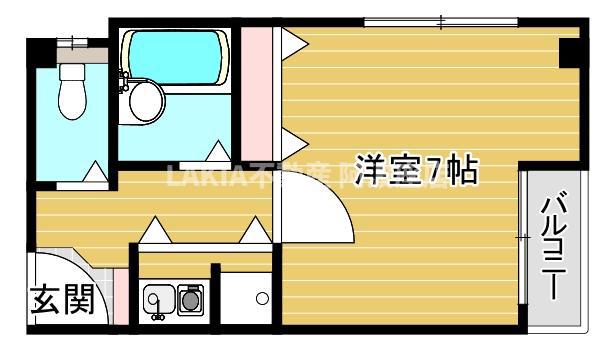 カーサゼブラ土佐堀(1K/4階)の間取り写真