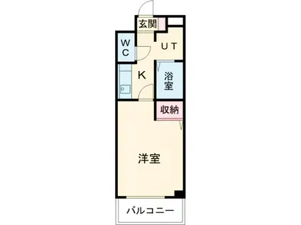 ウェル・セレッソイースト・ウエスト(1K/3階)の間取り写真