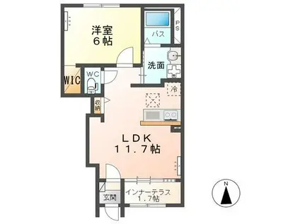 AMBITION IV(1LDK/1階)の間取り写真