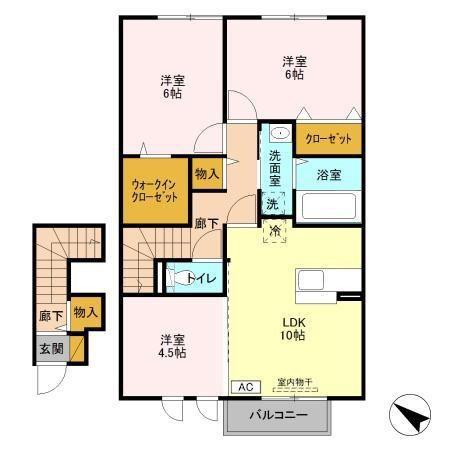 プリマベーラ A(3LDK/2階)の間取り写真