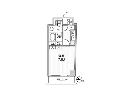 ディームス麻布狸穴町(1K/3階)の間取り写真