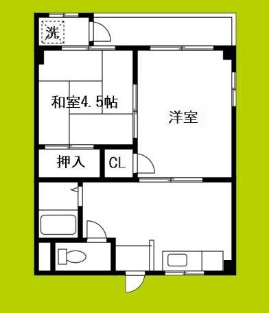 永和ハイツ(2DK/3階)の間取り写真