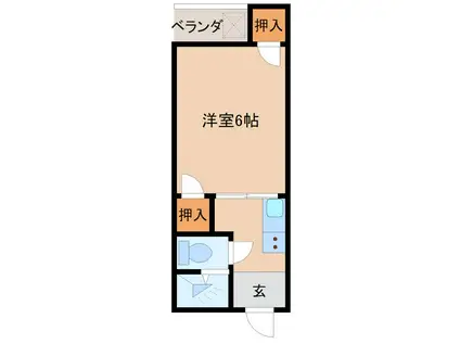 パレットビル(1K/3階)の間取り写真