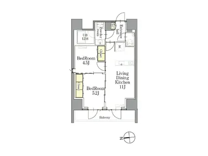 CLASSEUM仙台新寺通(2LDK/12階)の間取り写真