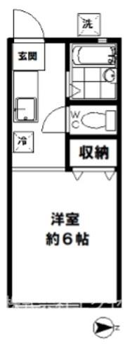 ハイツ・エスポアールⅠ(1K/2階)の間取り写真
