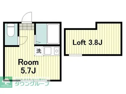アマンレジデンス横濱ヒルズ(ワンルーム/1階)の間取り写真