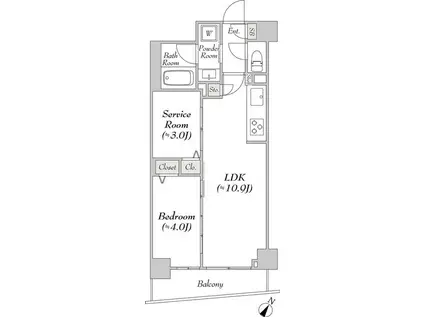 ルミーク文京千石(2LDK/4階)の間取り写真
