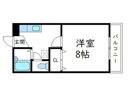 カーレジ III(1K/1階)の間取り写真