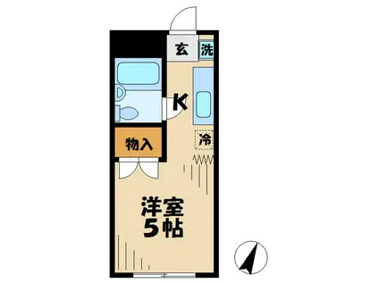 メゾン鳶ヶ丘(1K/1階)の間取り写真