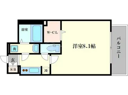 エスレジデンス西長堀(1K/10階)の間取り写真