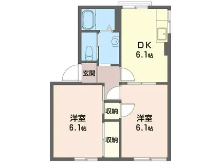 ファミ―ルハイツ A(2DK/1階)の間取り写真