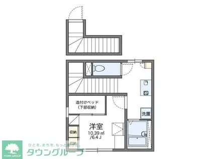 レオパレスメープル(1K/2階)の間取り写真