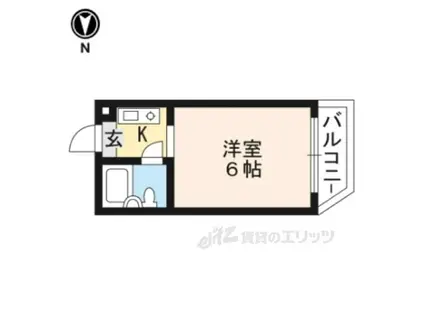 ルピナス堅田(ワンルーム/2階)の間取り写真