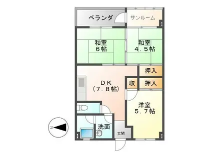 ジョイハウスK(3DK/3階)の間取り写真